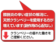 膀胱炎の辛い症状の解消・予防に、クランベリー。